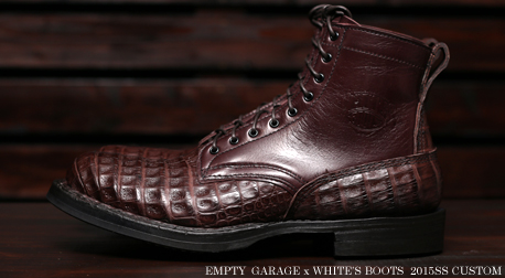 Caiman Exotic Leather White's Boots x Empty Garage