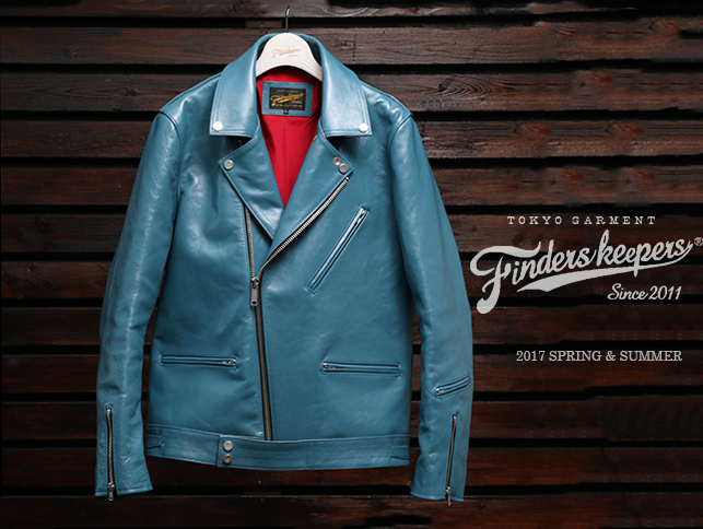 FindersKeepers FK-W.RIDERS JACKET U.K. II TURQUOISE BLUE HORSEHIDE