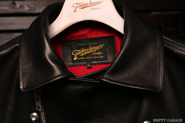 FindersKeepers x EMPTY GARAGE FK-RIDERS JACKET HORSEHIDE red silk
