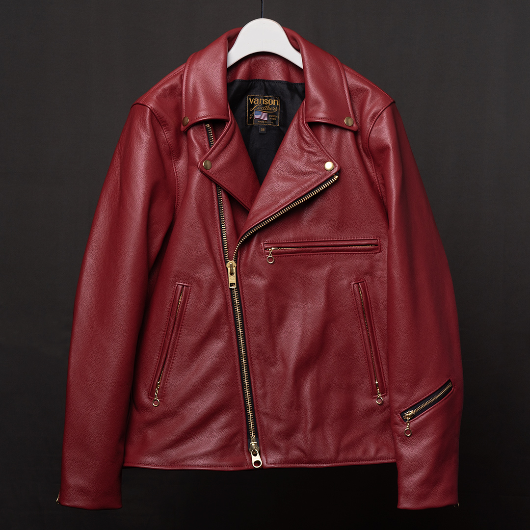 Vanson Special Custom Doulbe Riders Jacket Type 1 Red