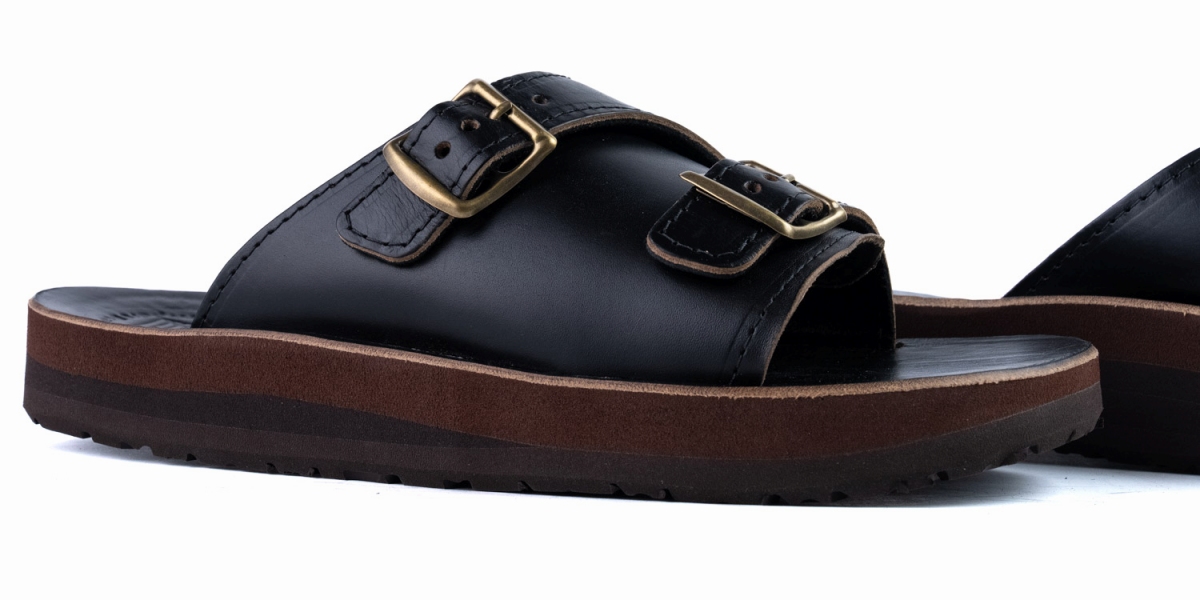 The Sandalman Double Straps ダブルストラップサンダル The Sandalman Double Straps Black Chromexcel サンダルマン