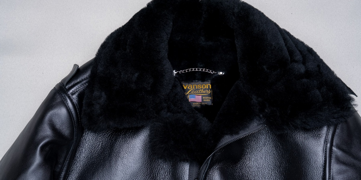 予約 Vanson Flying Fortress Crew Jacket Black Mouton B-3