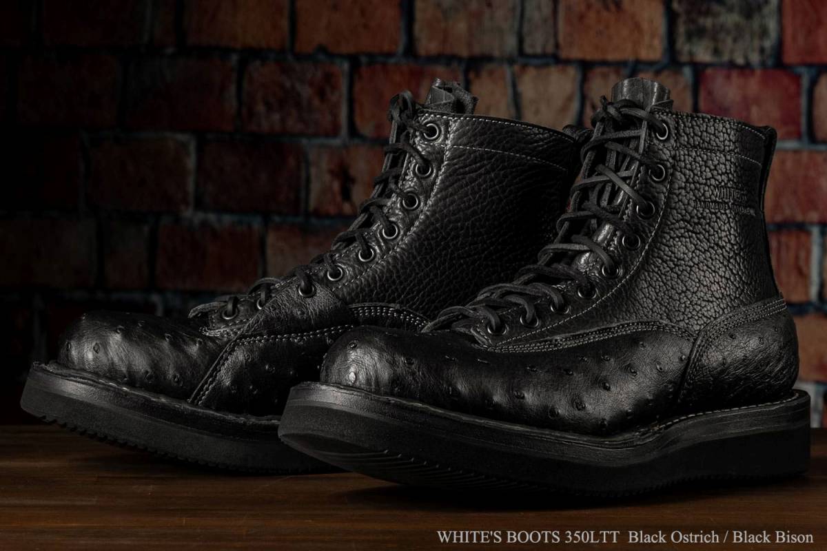 WHITE'S BOOTS NORTHWEST 350LTT Black Ostrich x Bison C461 last