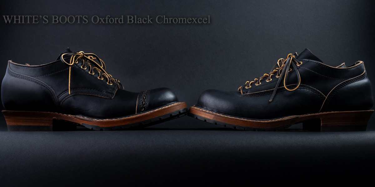 WHITE'S BOOTS 300-HC-LUG OXFORD C461 LAST Black Chromexcel Toe Cap
