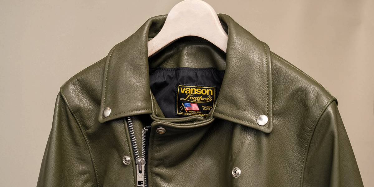 Vanson Special Custom Doulbe Riders Jacket Type 2 Olive