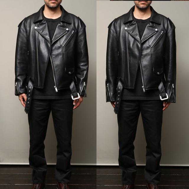 EMPTY GARAGE 別注 FindersKeepers FK-RIDERS NYC JACKET 4th Black Cowhide 2018AW
