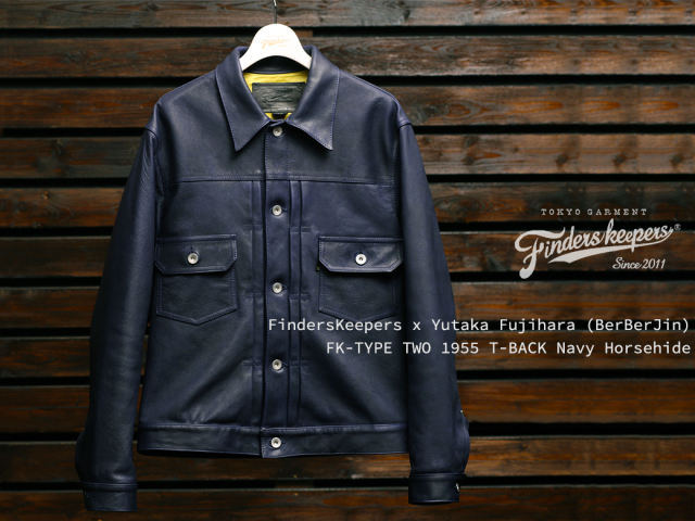 FindersKeepers x Yutaka Fujihara (BerBerJin) FK-TYPE TWO 1955 T-BACK Navy HORSEHIDE