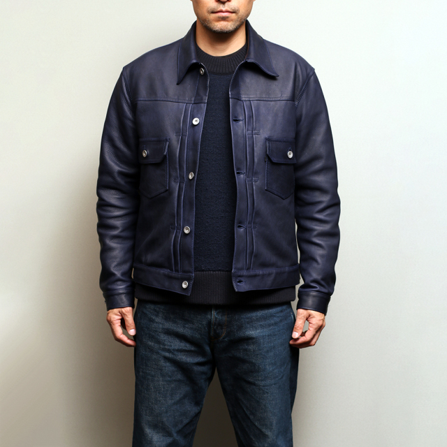 FindersKeepers x Yutaka Fujihara (BerBerJin) FK-TYPE TWO 1955 T-BACK Navy HORSEHIDE