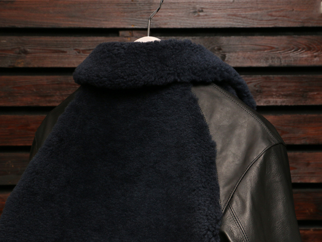EMPTY GARAGE別注 FindersKeepers FK-GRIZZLY JACKET BLACK HORSEHIDE x NAVY SHEEPSKIN